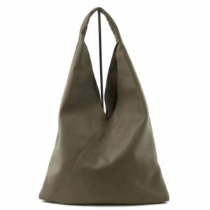 Handtas leder donkergrijs