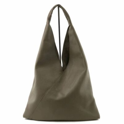 Handtas leder donkergrijs